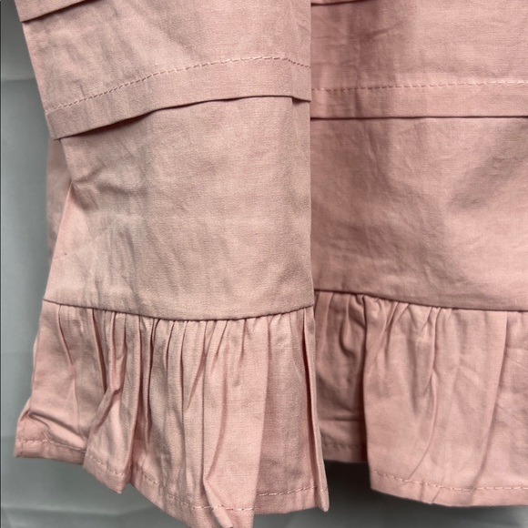 Dudu Cream dusty rose embroidered bib collar long sleeve dress size 5-6 NEW - Picture 11 of 15